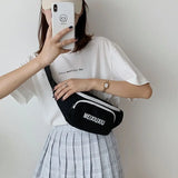 Canvas Small Bag Female Hip Hop Crossbody Bag
