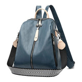 Casual Women Travel Backpack Soft Leather School Backpack Large Capacity