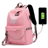 Women's Casual Book Bag Backpack with USB Charging