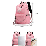 Women's Casual Book Bag Backpack with USB Charging