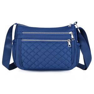 Women's Waterproof Nylon Crossbody Bag Plaid Shoulder Messenger Bags
