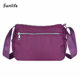 Women's Waterproof Nylon Crossbody Bag Plaid Shoulder Messenger Bags