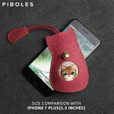 Cat Key Wallet Leather Smart Key Holder Pouch Housekeeper Keys Slot Soft Bag