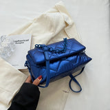 Quilted Chain Bag Padded Nylon Shoulder Bag