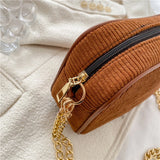 Corduroy Tassel Shoulder Bag Women's Crossbody Handbag