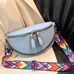 Crocodile Pattern PU Leather Belt Waist Bag for Women