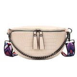 Crocodile Pattern PU Leather Belt Waist Bag for Women