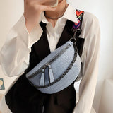 Crocodile Pattern PU Leather Belt Waist Bag for Women
