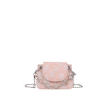 Floral Pattern Mini Crossbody Bag Retro Square Clutch Purse