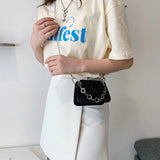 Floral Pattern Mini Crossbody Bag Retro Square Clutch Purse