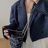 Hot Girls Underarm Bags Heart Embroidery Women Shoulder Messenger Bag