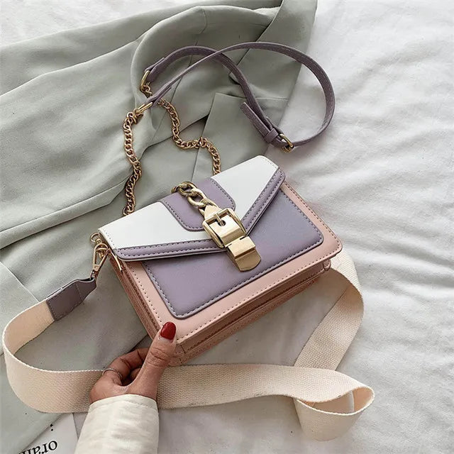 Chain Lady Sling Bag PU Leather Crossbody Bag for Women