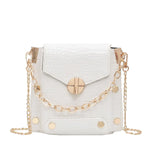 Chain Lady Small Square Bag Solid PU Leather Crossbody Bag For Women