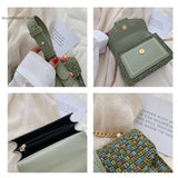 Chain Messenger Crossbody Bag with Wide Strap for Women