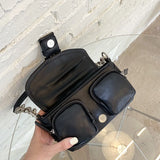 Soft Leather Chain Rivet Shoulder Bag for Women