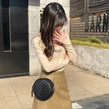 Women's Tassel Crossbody Bag Round Mini Shoulder Messenger Purse