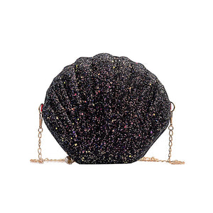 Sequined Shoulder Bag Women's Shell Shape Purse Mini Bag