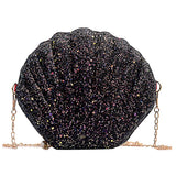 Sequined Shoulder Bag Women's Shell Shape Purse Mini Bag