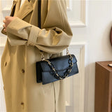 Chain Crossbody Shoulder Bag Top Handle PU Leather Women Handbag