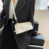 Chain Crossbody Shoulder Bag Top Handle PU Leather Women Handbag