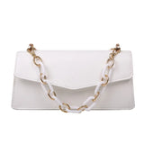 Chain Crossbody Shoulder Bag Top Handle PU Leather Women Handbag