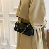 Chain Crossbody Shoulder Bag Top Handle PU Leather Women Handbag