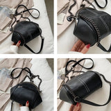 Leather Chain Shoulder Strap Women Messenger Bag