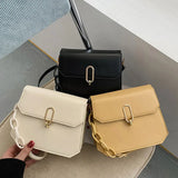 Chain Strap Crossbody Bag Soft Leather Saddle Small Shoulder Bag