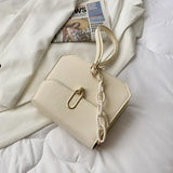 Chain Strap Crossbody Bag Soft Leather Saddle Small Shoulder Bag