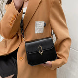Chain Strap Crossbody Bag Soft Leather Saddle Small Shoulder Bag