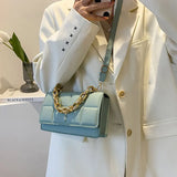 Square Crossbody Bag Chain Strap Small Handbags Pu Leather Shoulder Bags