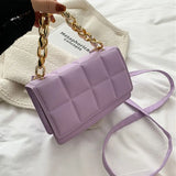 Square Crossbody Bag Chain Strap Small Handbags Pu Leather Shoulder Bags