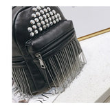 Chain Tassels Women Backpacks PU Leather Small Backpack for School Girls