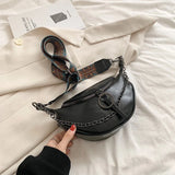 Leather Chain Waist Bag Crossbody Chest Shoulder Phone Purse Fanny Pack