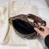 Plaid Canvas Waist Bag Chain Women's Fanny Pack 2 in 1 Shoulder Crossbody