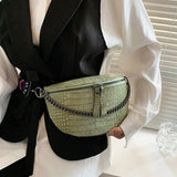 Chain Women's Waist Bag PU Leather Fanny Packs Shoulder Crossbody Chest Bags