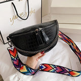 Chain Women's Waist Bag PU Leather Fanny Packs Shoulder Crossbody Chest Bags
