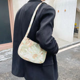 Small Flower Pattern Nylon Shoulder Bag