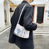 Small Flower Pattern Nylon Shoulder Bag