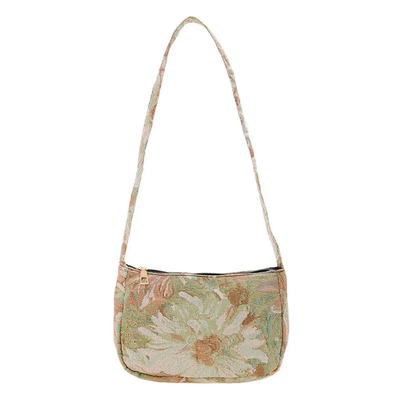 Small Flower Pattern Nylon Shoulder Bag