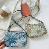 Small Flower Pattern Nylon Shoulder Bag