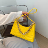 Embossed PU Leather Chain Shoulder Bag for Woman