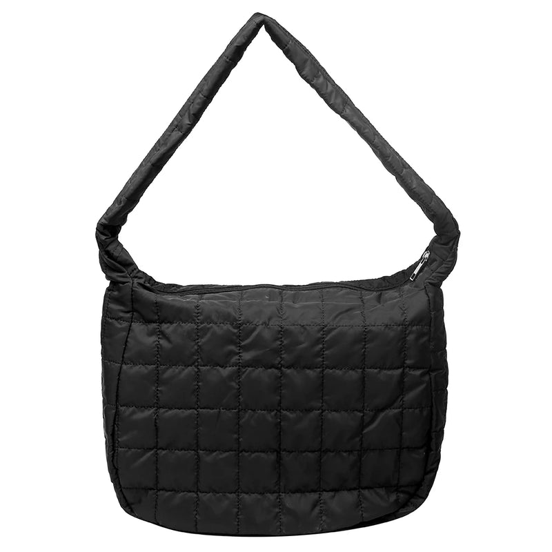 Checkered Nylon Shoulder Bag Women Casual Purse Girls Gift