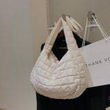 Checkered Nylon Shoulder Bag Women Casual Purse Girls Gift