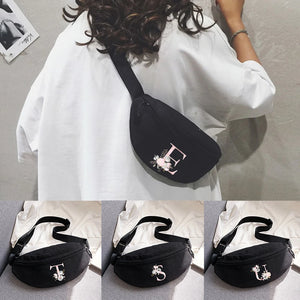 26 Letter Print Chest Bag Outdoor Sports Running Waist Bag