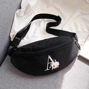 26 Letter Print Chest Bag Outdoor Sports Running Waist Bag