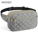 Rhombus Pattern Chest Bag Multi-Pockets Adjustable Belts