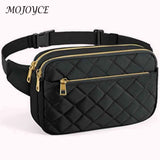 Rhombus Pattern Chest Bag Multi-Pockets Adjustable Belts