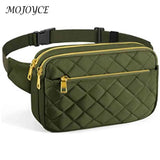 Rhombus Pattern Chest Bag Multi-Pocket Adjustable Belts