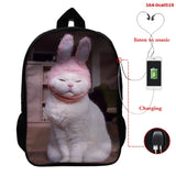 3D Animal Cat School Bag for Girls Women Casual Bookbag Mochila Feminina